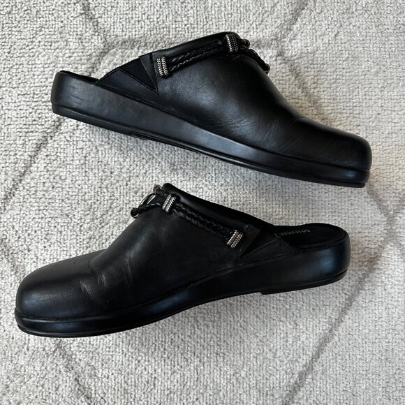 Minnetonka Black Leather Silverthorne Sandals Native American-inspired Slides - Picture 6 of 6